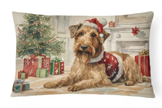 Airedale Terrier Christmas Canvas Fabric Decorative Pillow DAC1215PW1216