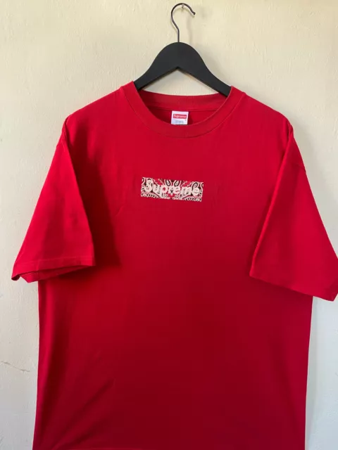 Supreme red paisley box logo outlet