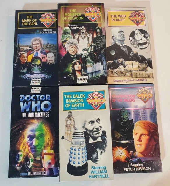 LOT OF 8 Vintage Doctor Who VHS Tapes BBC Fox Video Movie TV Show 90's