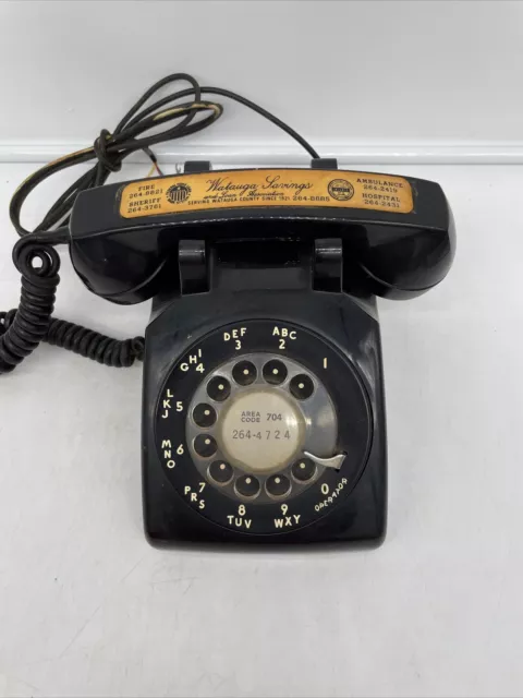 VTG WESTERN ELECTRIC Bell Systems No. 500 Black Desk Rotary Dial Telephone