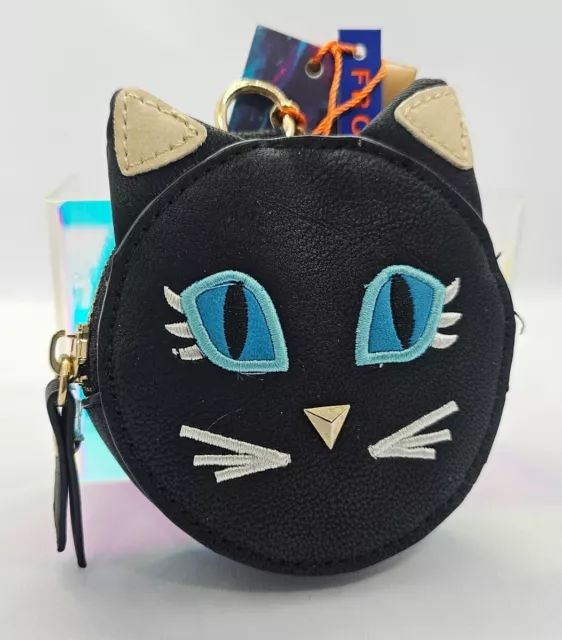 Violet Ray Coin Purse, Kitty Face. Vegan Leather.