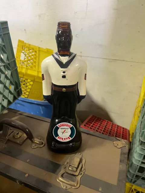 Vintage Barbados Doorly's Rum Bottle Harbour Police -- RARE NICE CONDITION!