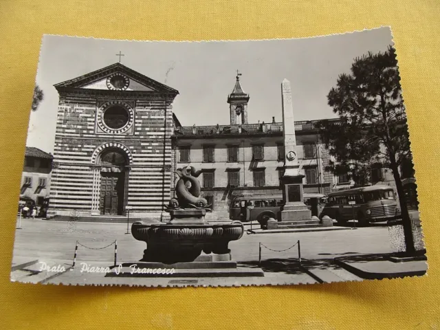 (FG.RR102) PRATO - PIAZZA e CHIESA DI SAN FRANCESCO, corriere bus (vg 1954) s