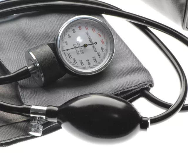 Aneroid Sphygmomanometer Adult Cotton Cuff Blood Pressure Monitor Stethoscope 2