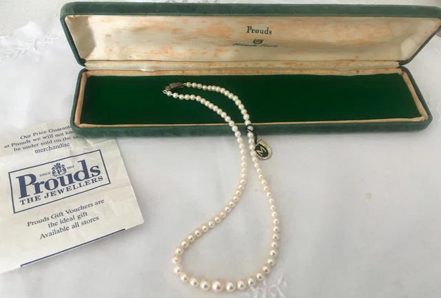 VINTAGE CIRCA 1950'S MIKIMOTO GRADUATED AKOYA PEARL NECKLACE by