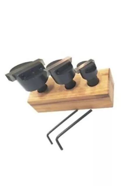 Set of 3 Pcs Fly Cutters 1/2" Shank + HSS Tool Bit-Wooden Stand Precision Machin