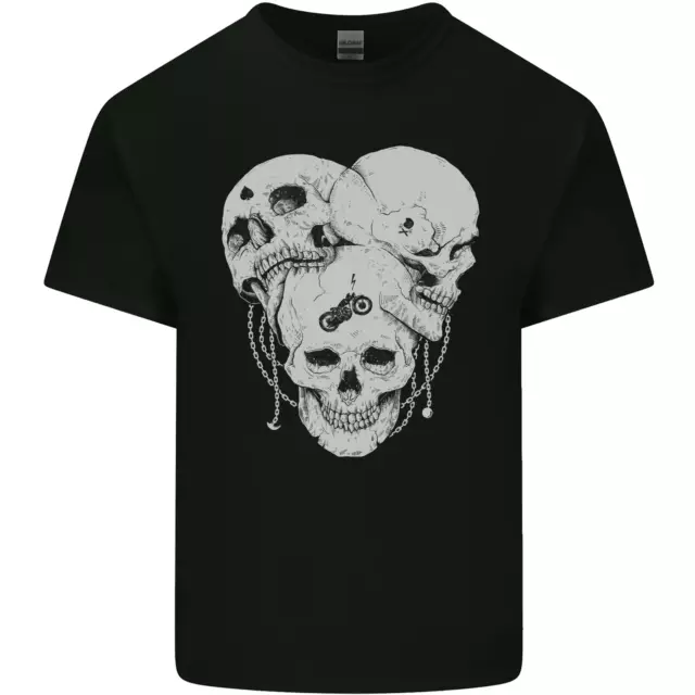Biker Skulls Motorcycle Motobike Chopper Kids T-Shirt Childrens