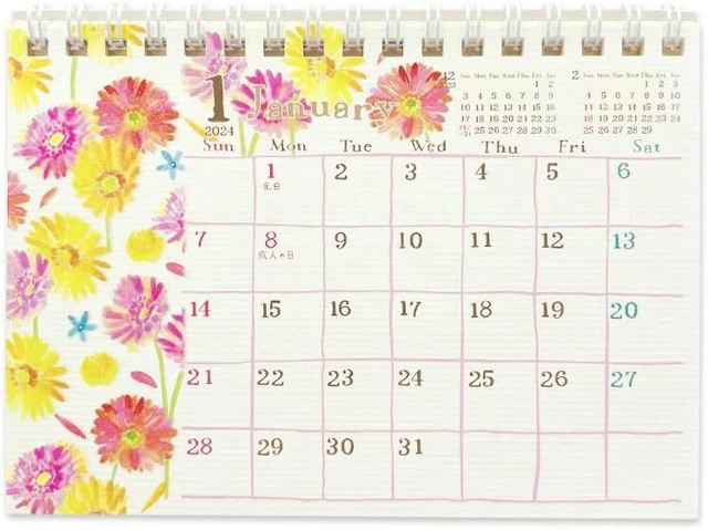 Close pin naminami 2024 calendar desktop A6 CL95640 tabletop A6 Japan