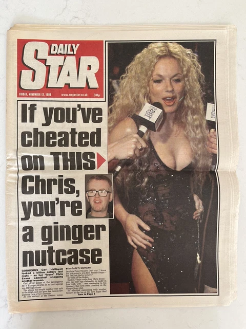 **Geri Halliwell Spice Girls Chris Evans Uk Daily Star Newspaper November 1999**
