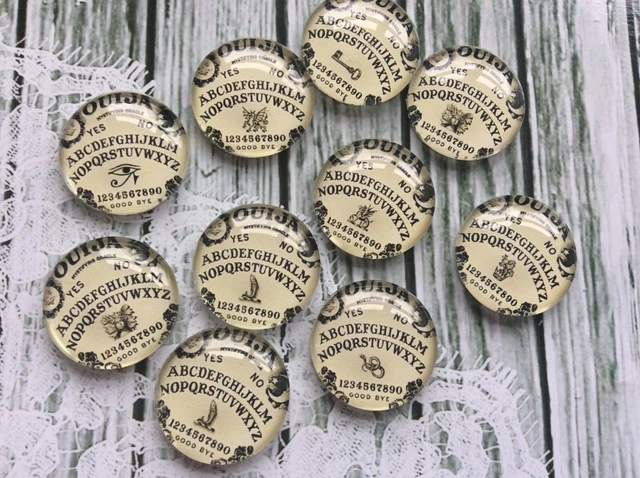 10 Ouija Spirit Board Cabochons 16-25mm Mixed Round Glass Dome Seal Flat Back