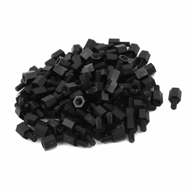 M3x6mm+6mm mâle à femelle entretoise nylon douille hex pilier PCB 100Pcs