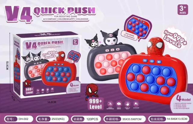 Push Bubble Pattern Popping Game, Pop it Sensory Toys Console Music light