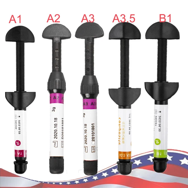 DENTAL COMPOSITE UNIVERSAL Light Cure Resin A1,A2,A3,A3.5,B1 4g/Syringe
