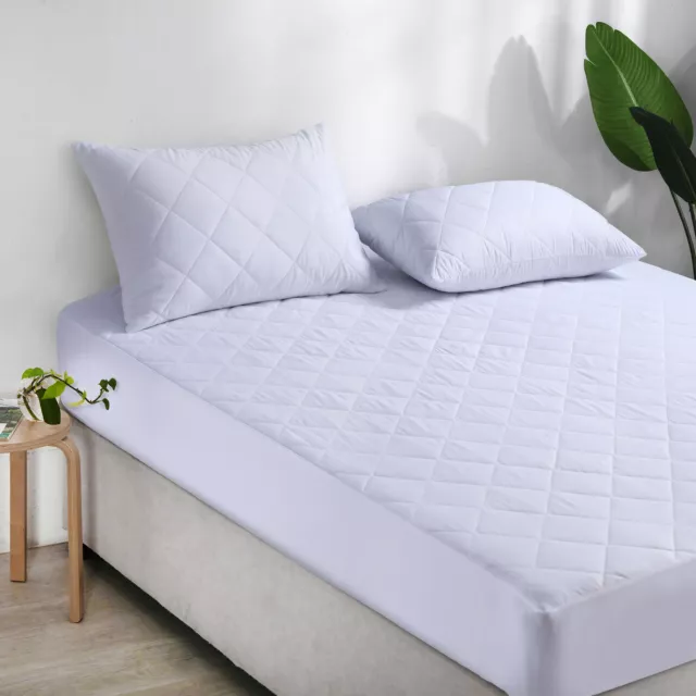 Premium Quilted Mattress Protector Extra Deep Fitted Bed Cover 35cm In All Sizes