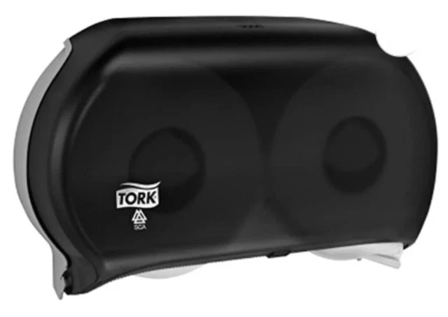 Tork 56TR Twin Jumbo Roll Bath Tissue Dispenser, 19.29 X 5.51 X 11.83, Gray
