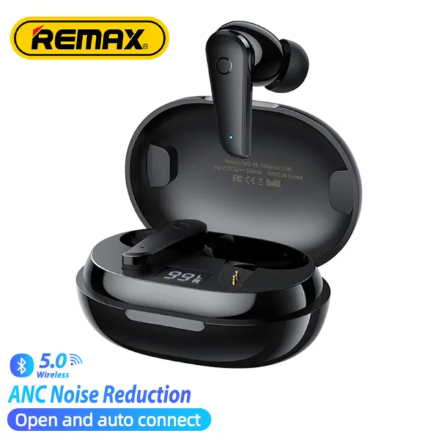 REMAX ANC Antibruit Wireless Sans fil Bluetooth Stereo Earbuds Écouteur TWS-46