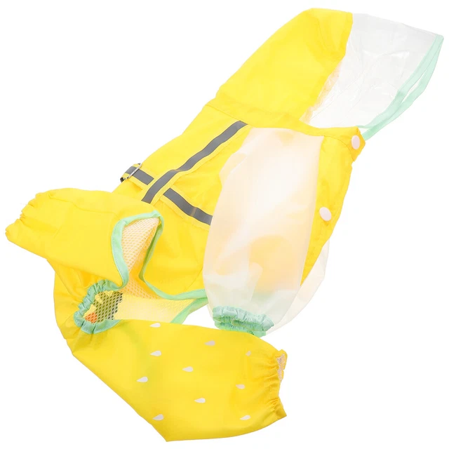 Dog Hooded Cloak Pet Raincoat Reflective Rain Jacket Hooded Poncho Puppy