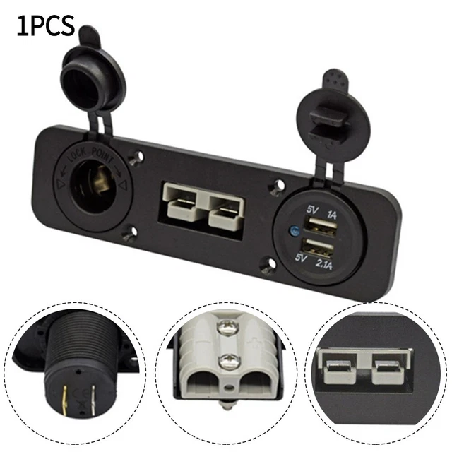 1PCS 50A FOR Anderson Plug USB 3.0 Receptacle Flush Mount Recessed Plate ABS