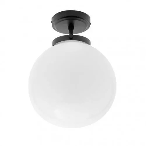 Litecraft Preston Ceiling Light Bathroom Semi Flush With Globe Shade - Black