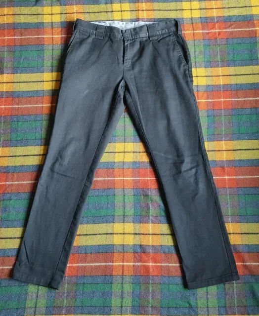 Men's Dickies 872 Slim Fit Black Workwear Chino Trousers, 32W 32L