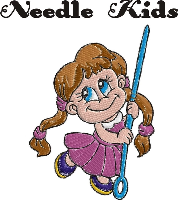 Juego de diseños de máquina de bordar con aguja para niños aguja de coser niños PES HUS JEF