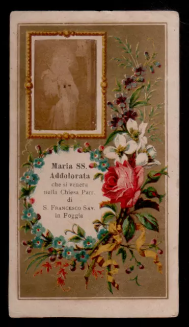 B3 SANTINO Holy Card LITOGRAFIA S. GIUSEPPE DI MODENA MARIA SS.ADDOLORATA FOGGIA