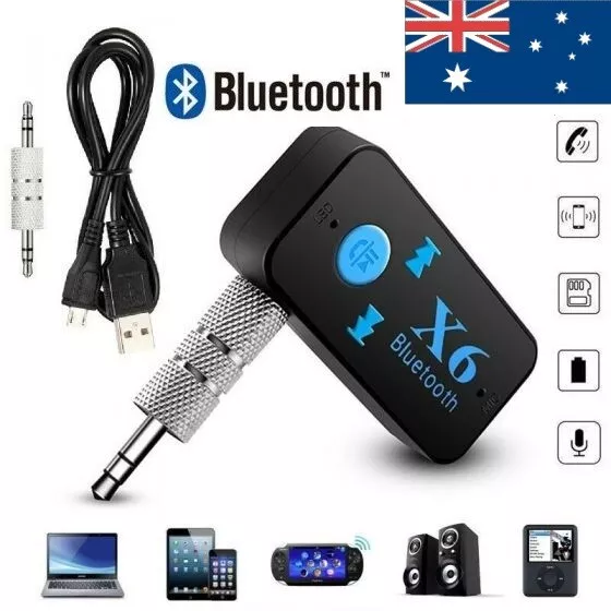 X6 Wireless Bluetooth Receiver 3.5Mm Jack Aux Audio Stereo Music Mic Car Adapter