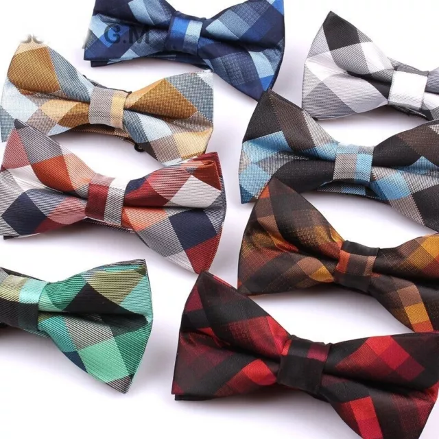 Suit Bow Tie 1Pc Men Polyester Cravat Bowtie Adjustable Butterfly Plaid Bowties