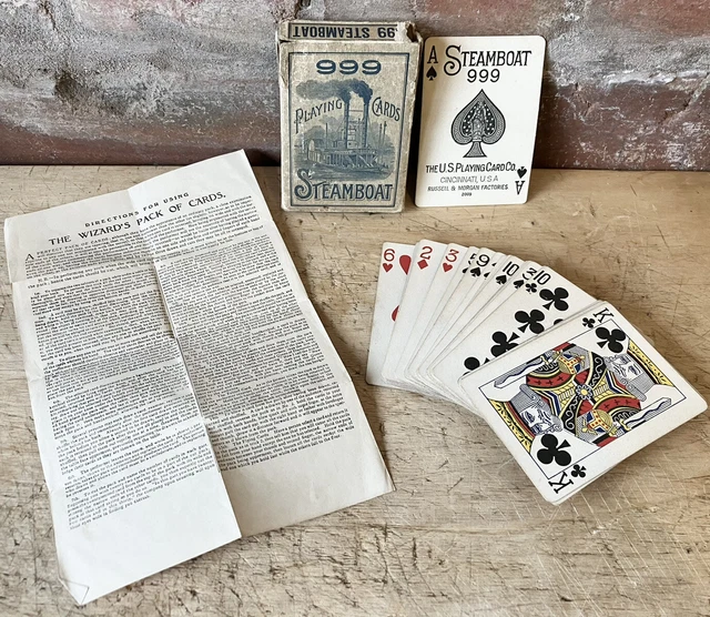 Antique Collectible USA Steamboat 999 Playing Cards Cincinnati Circa 1907 Antique Collectible USA Steamboat 999 Playing Cards Cincinnati Circa 1907