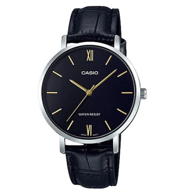Montre CASIO Classique LTP-V005GL-1B Pour Femme - Cadran Noir, Bracelet Cuir, Quartz, Neuf Avec étiquettes