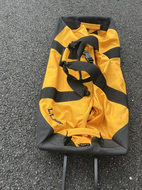 LL Bean ROLLING Adventure Duffle Bag YELLOW Travel Water Resistant 2
