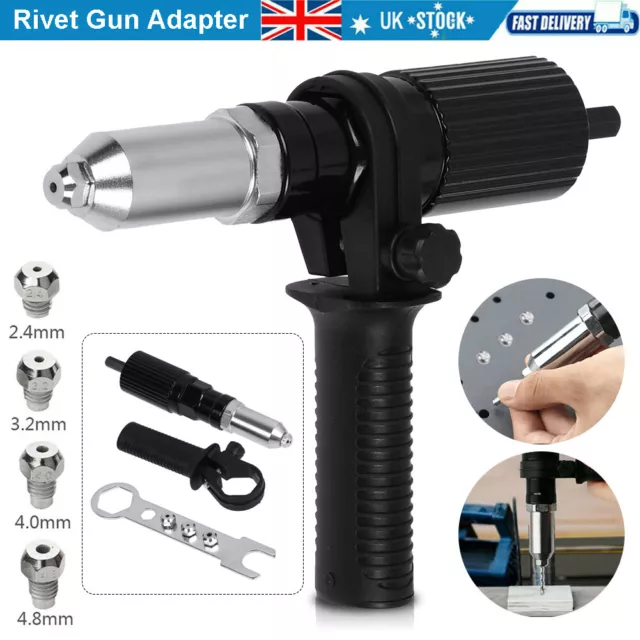 Electric Rivet Nut Gun Cordless Drill Pop Adapter Riveting Riveter Insert Tool