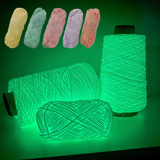 Novel Functional Yarn Glow in the Dark Polyester Luminous Chunky Yarn Craft DIY 2