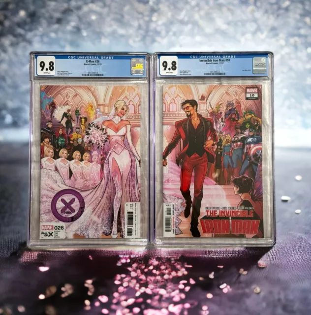 Iron Man 10 & X-Men 26 Emma Frost Tony Stark Wedding Cgc 9.8 Marvel 2023! Gcb217