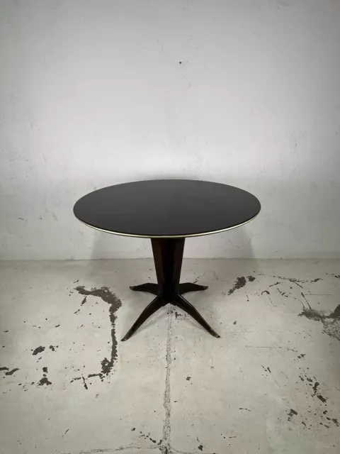 Tavolo rotondo legno vetro No Ponti Parisi anni 50’ vintage design 2