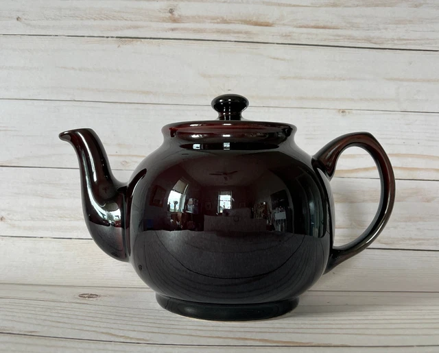 Large 40 oz. Vintage PSI Treacle Glaze Brown Betty Teapot Mirror glaze 8