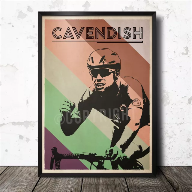 Mark Cavendish retro cycling poster print