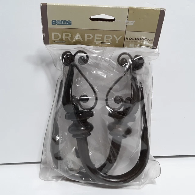 Beme Decorative Drapery HoldBacks NEW Bronze Trista Curtains Window Hardware