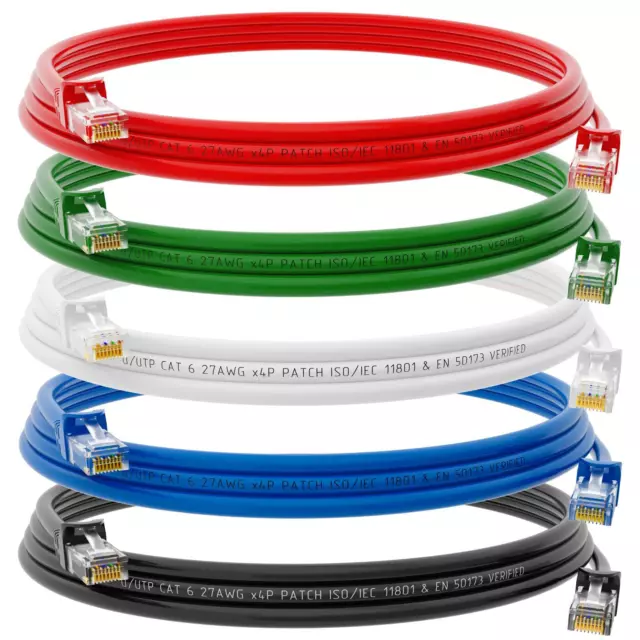 5 Stück Patchkabel CAT.6 CAT6 Netzwerkkabel Ethernet LAN DSL Internet RJ45 Kabel