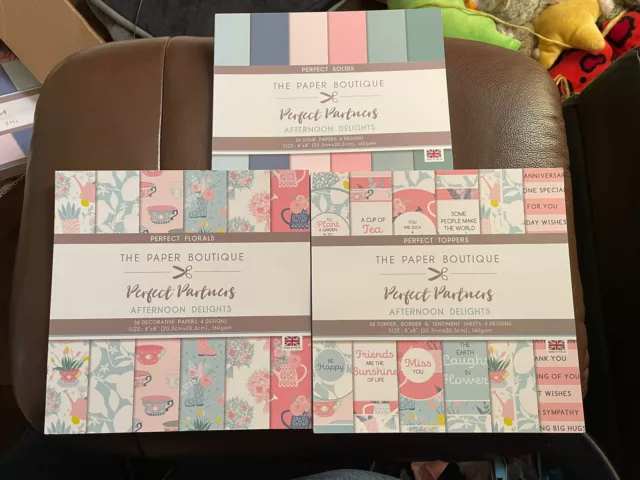 3 x Papier Boutique Perfect Partners Nachmittag Freuden Papier, Topper & massiv