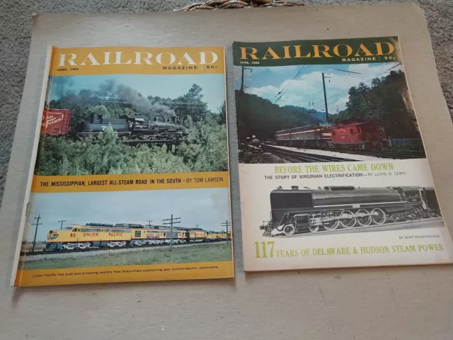 Railroad Magazine lot of 16 63-66 trains vintage Union Pacific Santa Fe B&O ERIE