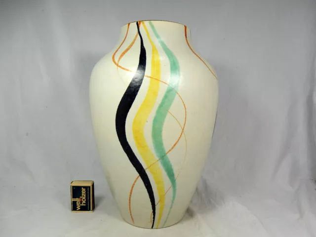 Beautiful handpainted 60´s design Bay Keramik pottery vase 576/30  31 cm 1961