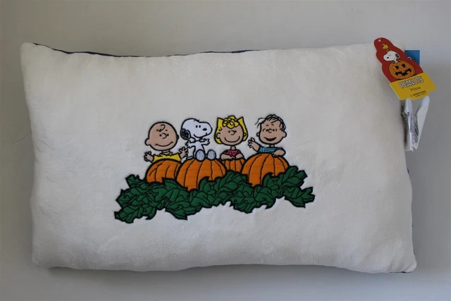 Peanuts Snoopy Halloween Great Pumpkin Patch Embroidered Fleece Pillow