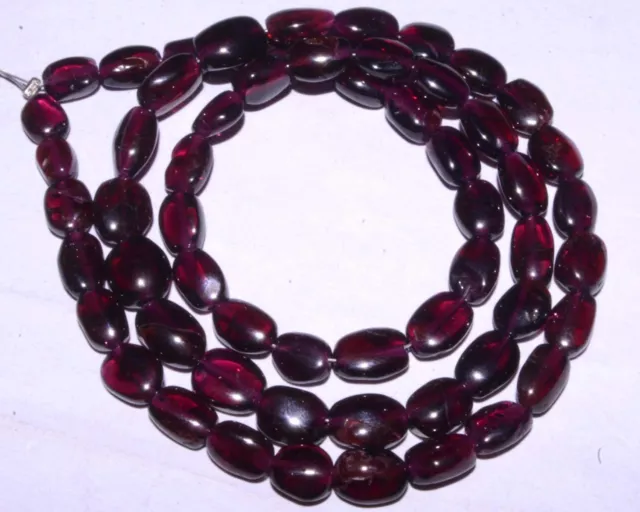 Granat 100% Natürlicher Edelstein Fein Oval Schlicht Perlen Wein Rot 16 " Strand