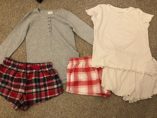 NEXT GIRL AGE 9 (8-9) SET OF SHORTIE PYJAMAS VGC 3 Shorts 2 Tops