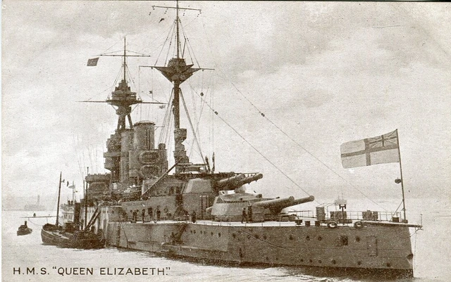 HMS QUEEN ELIZABETH (1913) WWI WWII Royal Navy dreadnought battleship