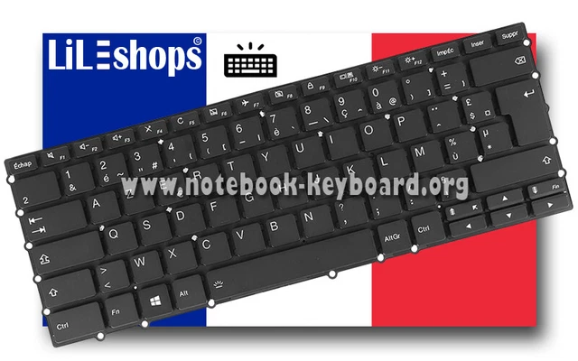 Clavier AZERTY Français Rétroéclairé Pour Lenovo Ideapad 500S-13ISK (Modèle 80Q2) - Remplacement Original