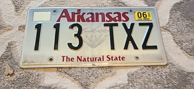 June 2020 Arkansas Natural State Diamond License Plate # 133 Txz
