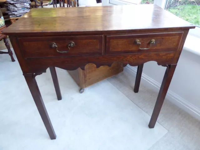 Small antique Georgian desk or hall table, 2 drawers