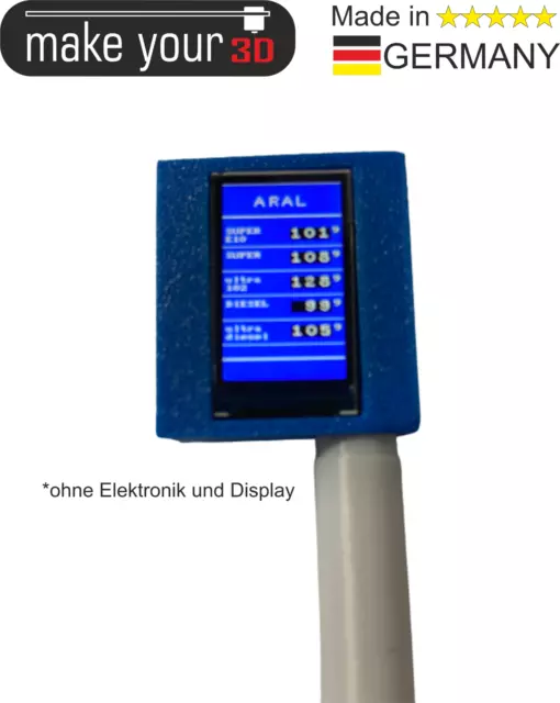 H0 1:87  Gehäuse mit Mast für Tankstellen Anzeige LCD kompatibel mit Railtronik